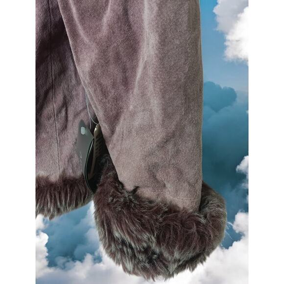 New with Tags Adler Collection 100% Leather Faux Fur Hood Coat SZ M - Picture 15 of 16